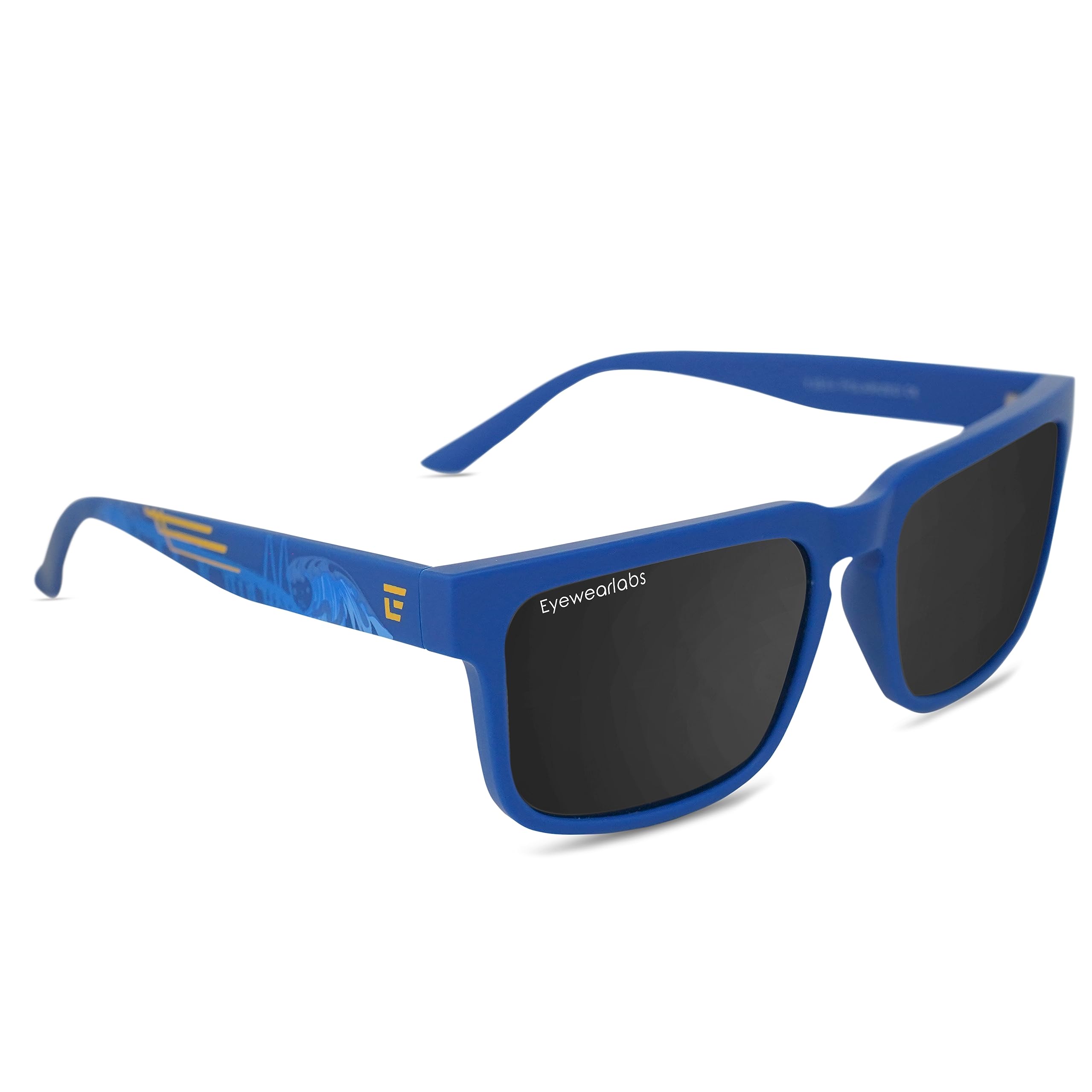 Eyewearlabs OKNO | Polarized Full Rim Square Branded Stylish Sunglasses For Men & Women | 100% UV Protection Shades | Cricket Sports Cycling Driving | Medium | Outlaws | Cricket Series