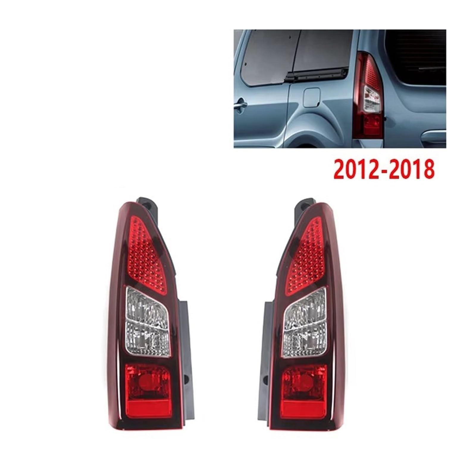Luz Trasera Freno para Peugeot para Partner Mk2 para Van 2012-2018 Luz Trasera Coche Lámpara Lateral Luces Traseras Luz Trasera Coche(Bien)