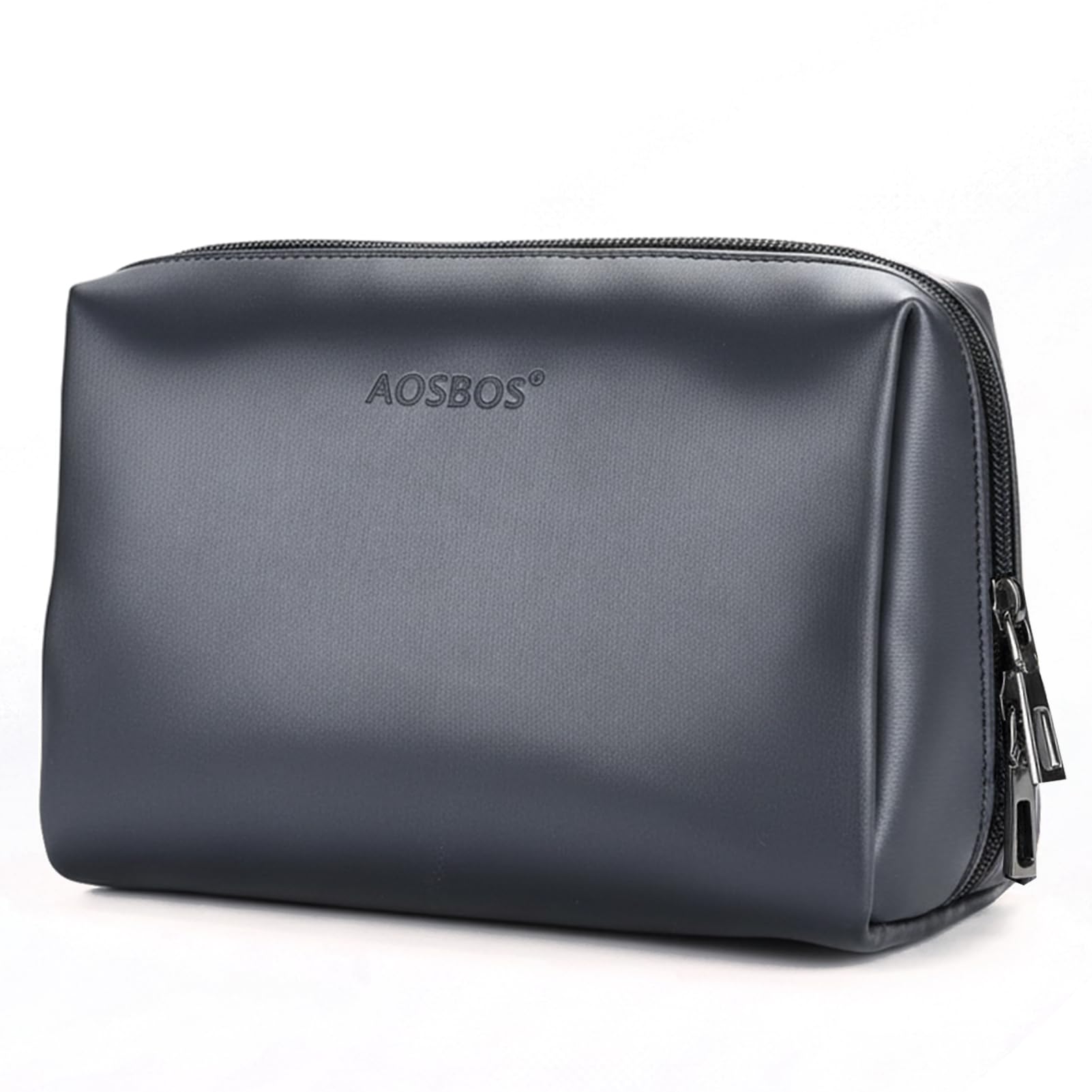 Aosbos Makeup Bag Travel Size Cosmetic Bag Zipper Makeup Pouch for Women Travel Essentials Cosmetic Pouch Makeup Organizer Purse, Blue Black