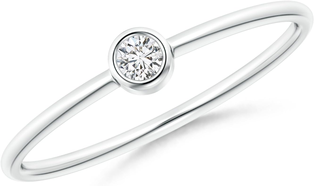 Lab Grown Diamond Stackable Promise Ring for Women in Sterling Silver/ 14K Solid Gold (Color - H, Clarity-SI2) - Diamond Jewelry Gift For Women