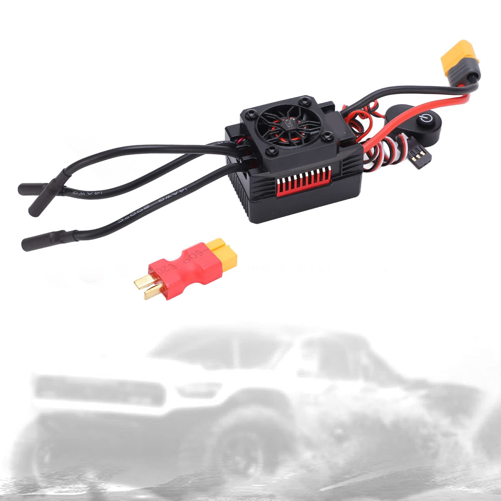 V2 RC Brushless ESC 60A Controlador electrónico de velocidad impermeable, accesorio RC inalámbrico, con conector XT60 a T para autos modelo 1/10 RC, diseño programable con