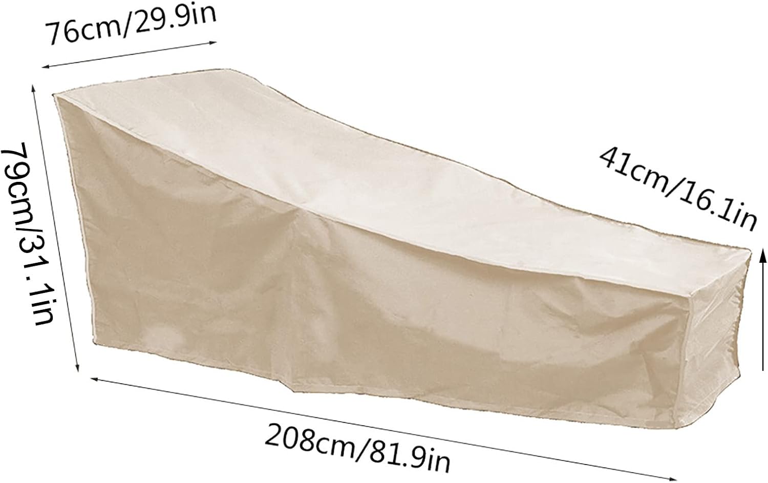 Zerone Patio Furniture Cover, Outdoor Chaise Lounge Covers Patio Chair Lounge Cover for Outdoor Patio Garden Furniture(Beige)