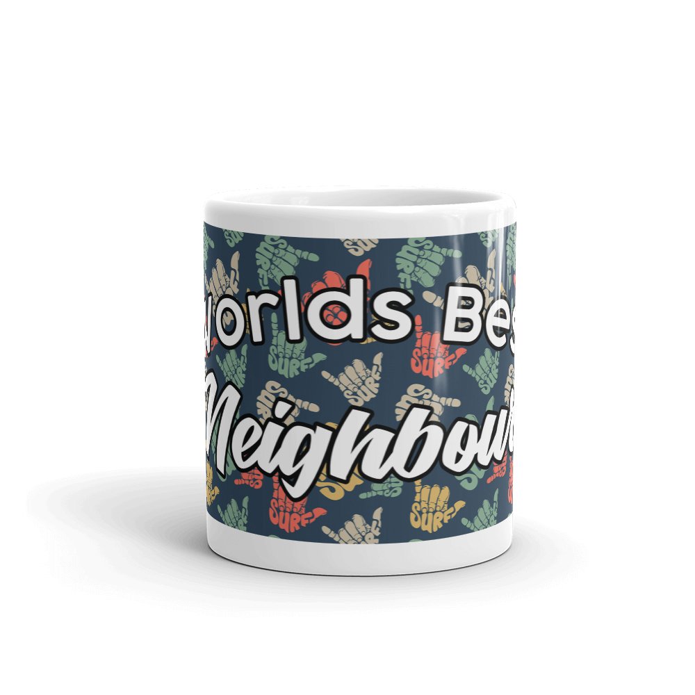 DV Mugs Ltd Worlds Best Neighbour - Surf Shaka Hand Surfing Coffee Tea Mug #12208