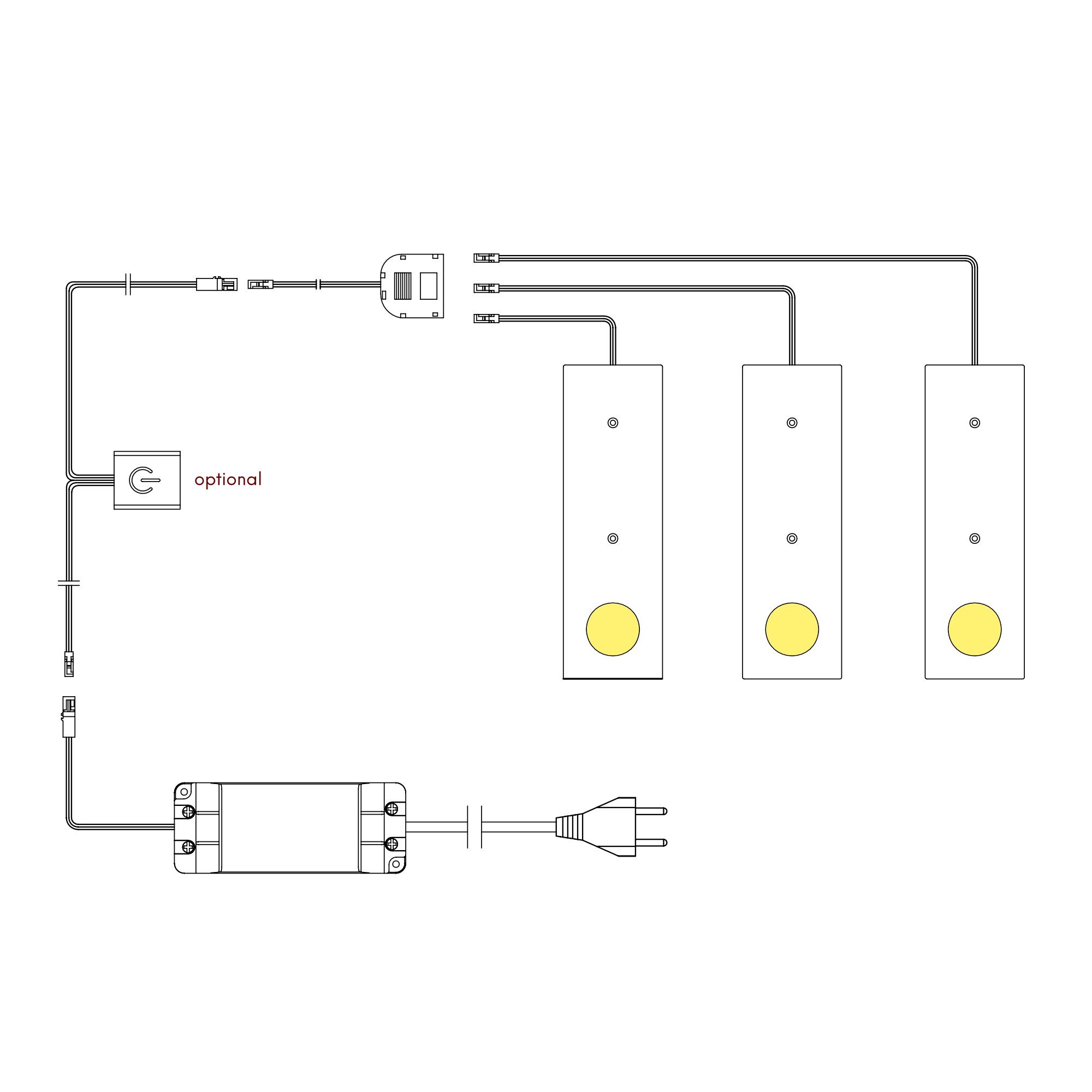 kalb Material für Möbel LED Küchenleuchte Unterbauleuchte Aufbauleuchte Küchenlampe Unterbaustrahler SET, Auswahl:4er Set warmweiss
