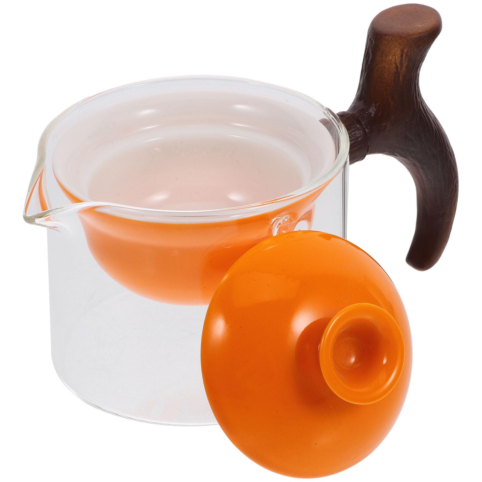 Tetera Asa Lateral de Cerámica Naranja y Filtro 360° para Té