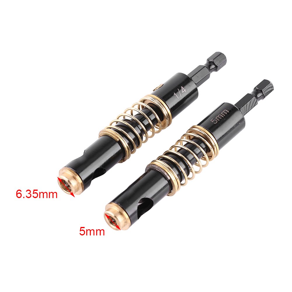5mm Self Centering Bit, 1/4in Black High Speed Steel 5mm Drill Bit Hex Shank Door Window Cabinet Self Centering Hinge Tapper Core Hole Openning Puncher Bits (5mm)