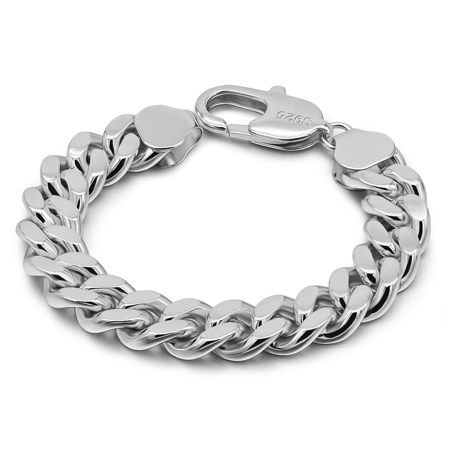 Dankadi Italian Men 925 Sterling Silver Bracelet 8-10-12MM Solid Miami Cuban Link Curb Chain 7" 7.5" 8" 8.5" 9" 9.5" 10" Bangle Man Jewelry Gift