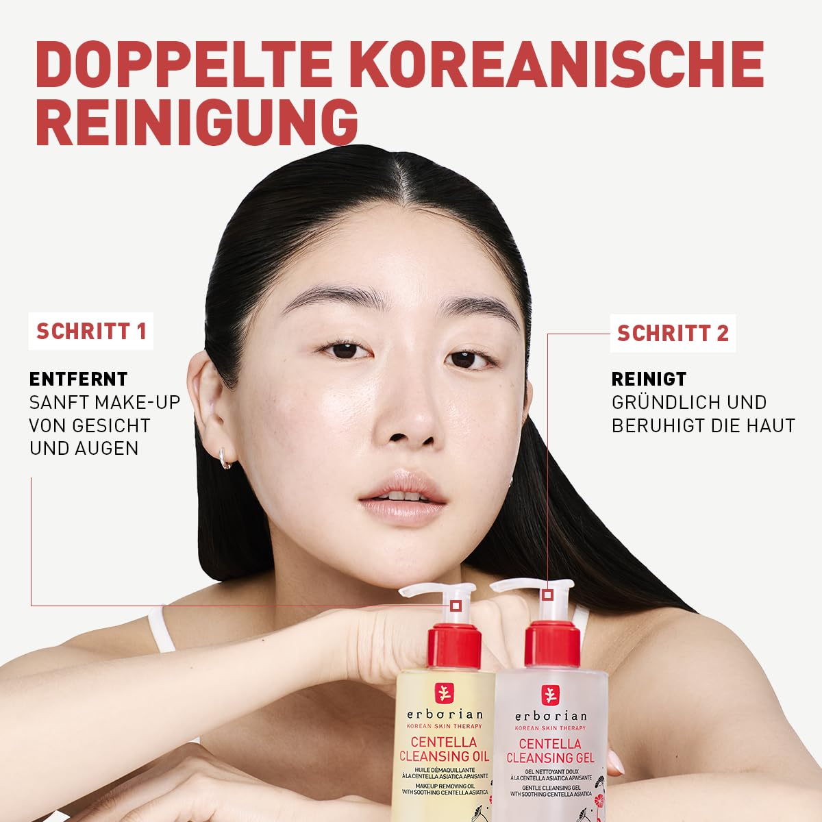 Erborian - Centella Cleansing - Reinigungsöl, Reinigungsgel, Reinigungsbalsam für das Gesicht mit Centella Asiatica - Alle Hauttypen - Koreanische Kosmetikpflege