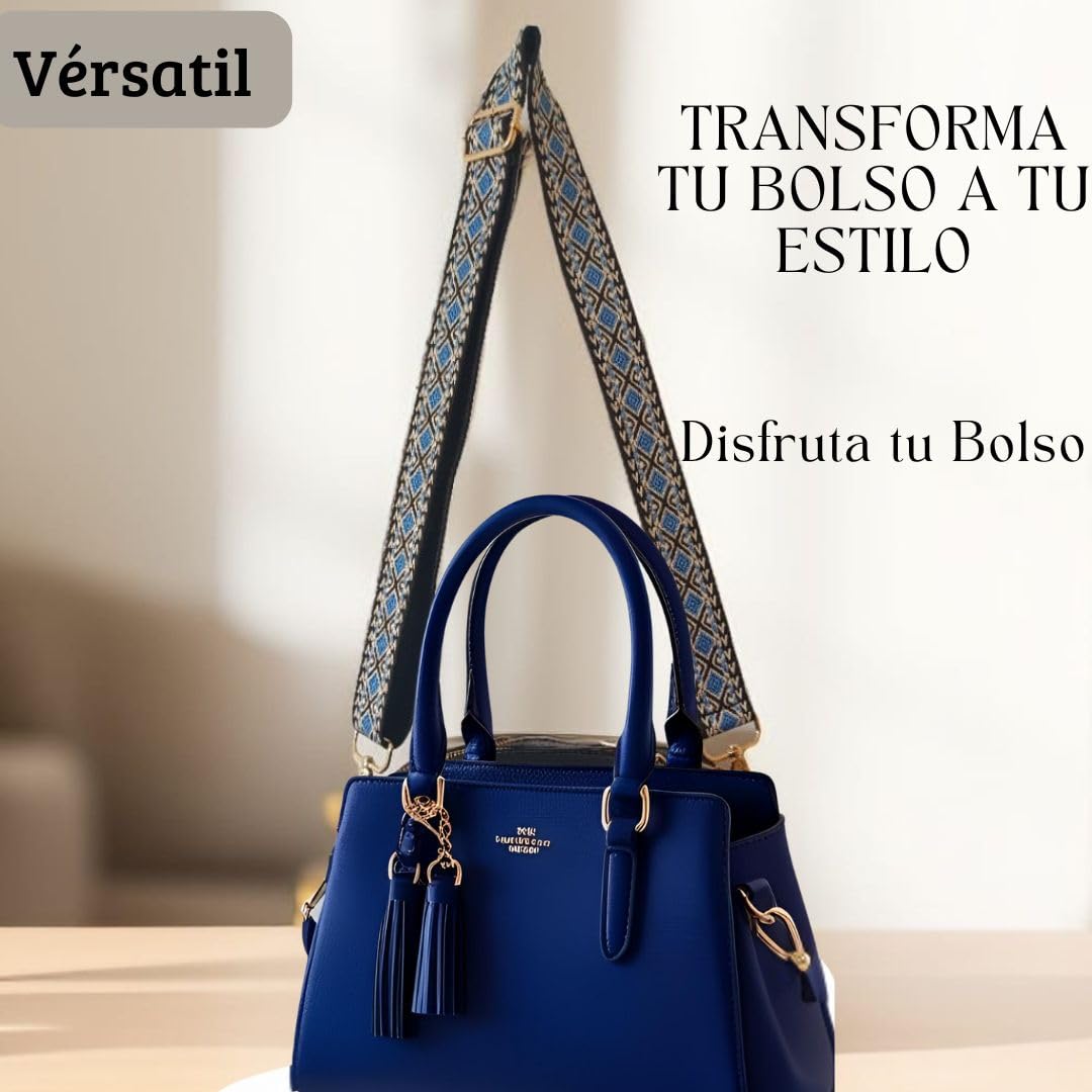 algodón correa negra bolso