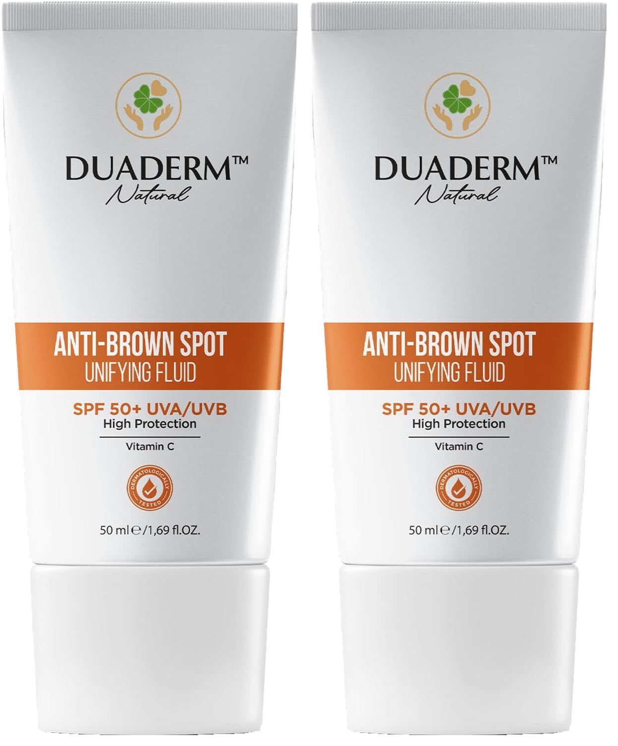 Duaderm Leke Karşıtı Yüz Güneş Kremi SPF50+, Vitamin C + UVA/UVB Korumalı, 50 ml (2 paketi)