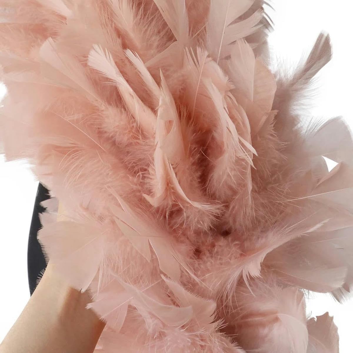 Bellissimo boa di piume di tacchino naturale rosa soffice 2 metri accessorio per cucire abbigliamento da palcoscenico carnevalesco 200 grammi - BIANCO - 200 grammi 2 metri