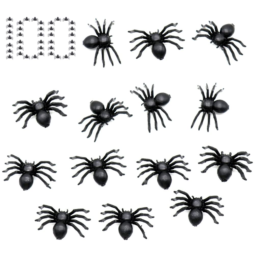 Mini-Spinnen Aus Schwarzem Kunststoff – 2,5 Cm, Für Halloween-Deko & Streiche