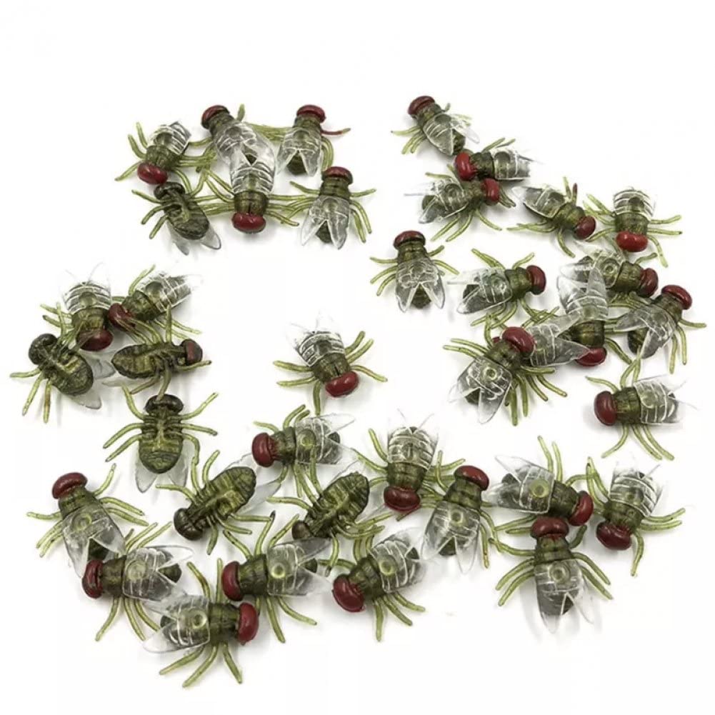 Sanfly Plastic Flies Toys 30pcs/set Simulation Fake Flies Model Prank Prop Toy for Halloween Party Fool's Day Decoration
