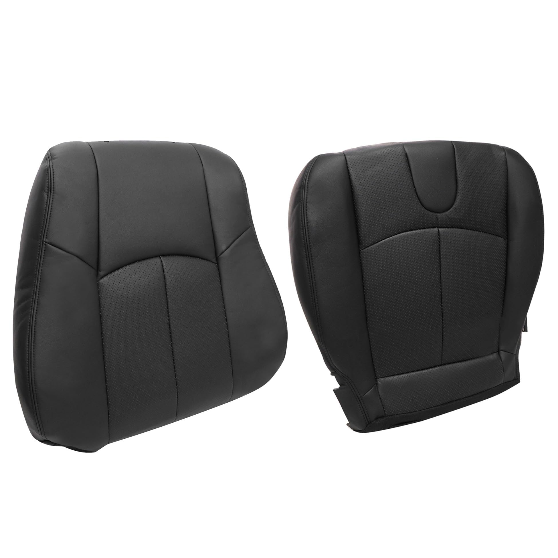 Vigoraze Front Driver Bottom & Top Lean Back Perforated Black Leather Seat Covers Compatible with Infiniti G37 2008 2009 2010 2011 2012 2013