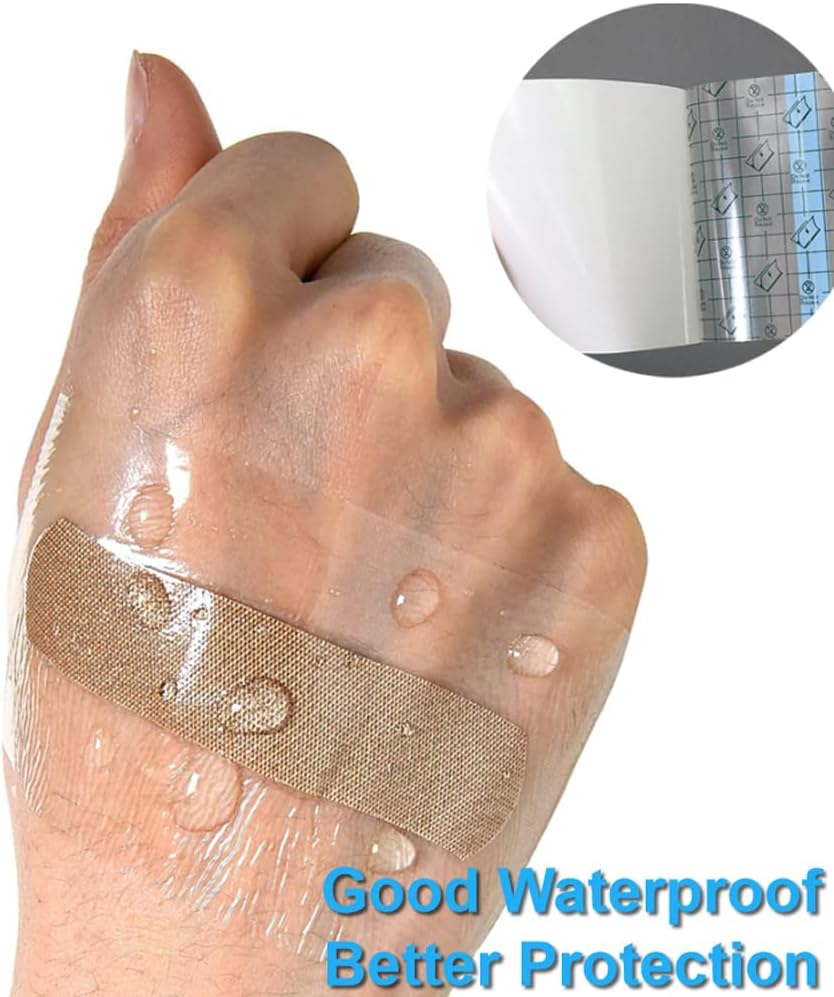 OBTANIM 100 Sheet Transparent Waterproof Stretch Adhesive Bandage Clear Film Dressing Bandages Tape Cover for Tattoo Shower Swimming Protector (2 x 2 Inch) - Image 3