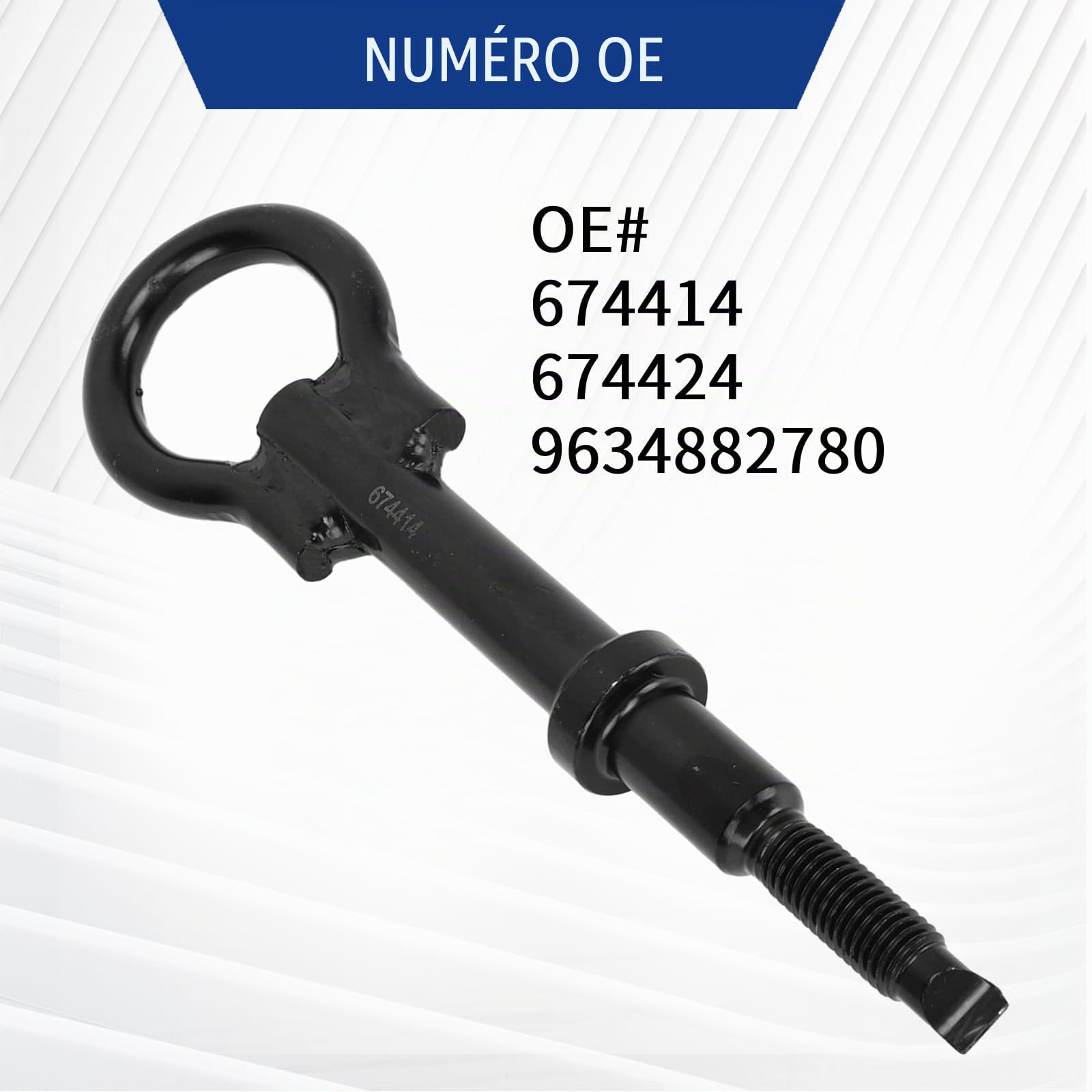 Anneau de remorquage 674414 - en Alliage d'acier - pour Citroën C2 C3 C4 C5 C8 Dispatch Jumpy Saxo