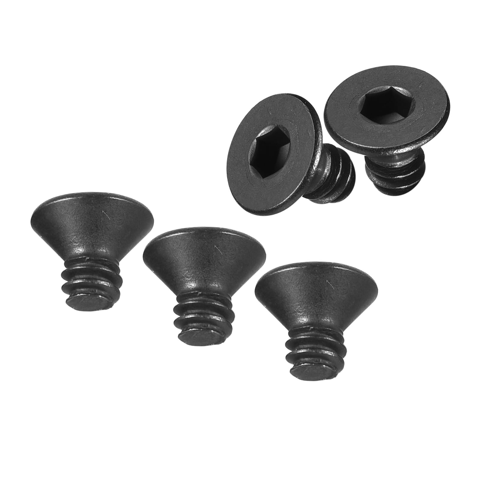 MACHSWON #10-24 x 1/4" Flat Head Socket Cap Screws 10.9 Grade Carbon Steel Countersunk Head Allen Head Bolts Fully Threaded Black Oxide Fasteners 50Pcs