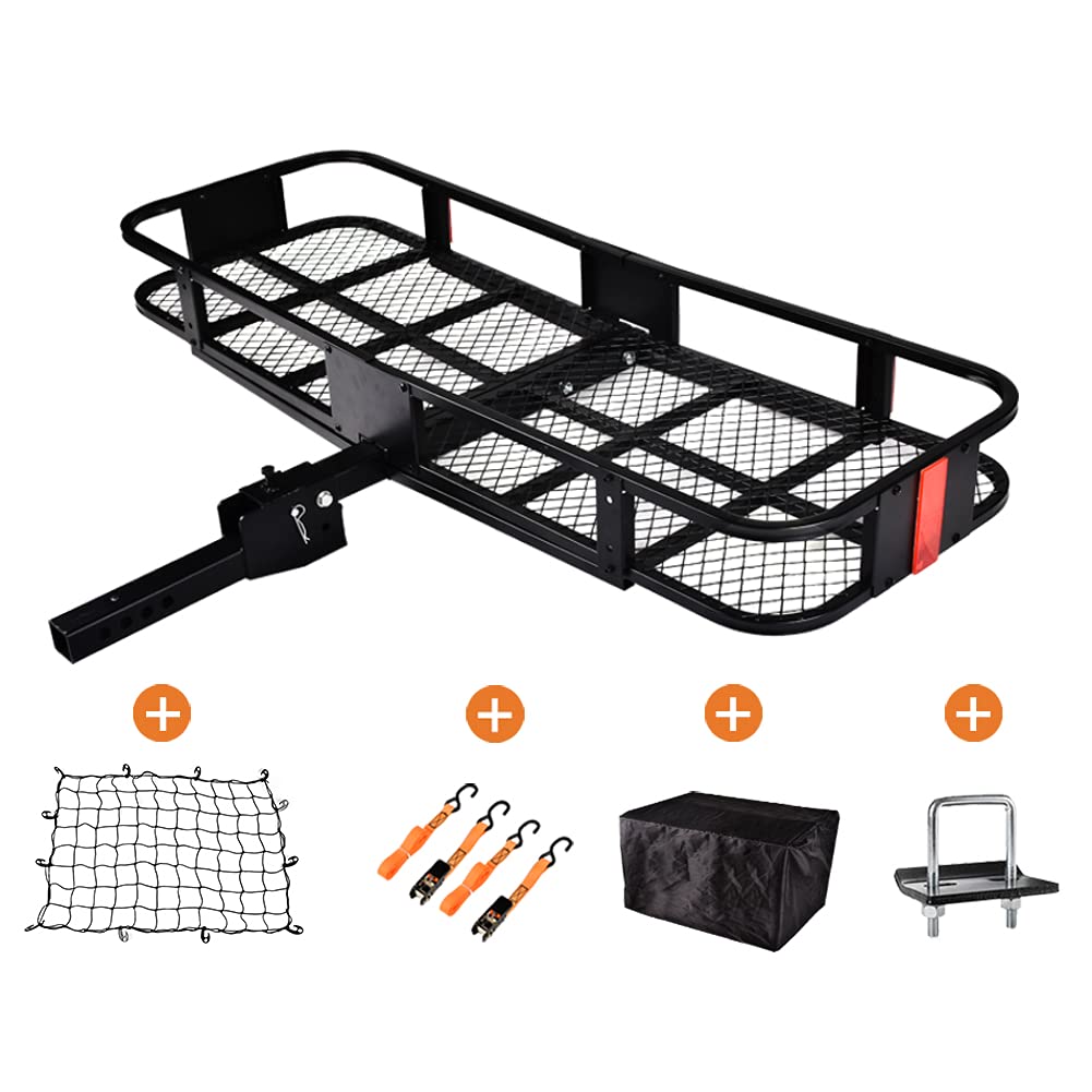 Buy Basket Trailer Hitch Cargo Carrier 60"x 21" Folding Trailer Hitch