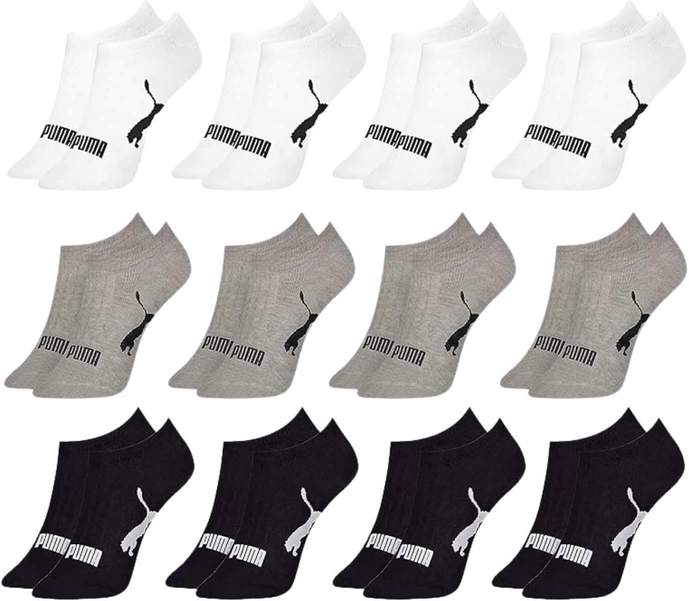 PUMA Kit 12 Meias Puma Sapatilha Invisível Soquete 34-39 KIT – B