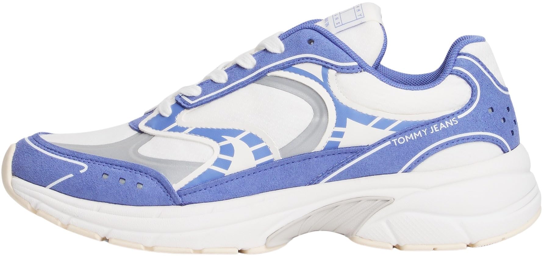 Tommy Jeans Women’s Archive ‘25 Chunky Runner Trainers, Multicolor (Ecru/Soft Sapphire), 7.5
