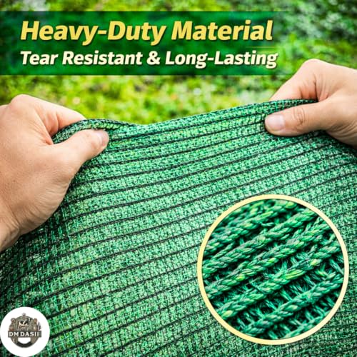 Image of DM DASII Green Shade Net 90-95% UV Stabilized Sun Shade Net for Garden, Nursery, Terrace, Balcony, Greenhouse & Agriculture | Heavy Duty HDPE Shade Cloth with Reinforced Edges (6 * 4 ft)