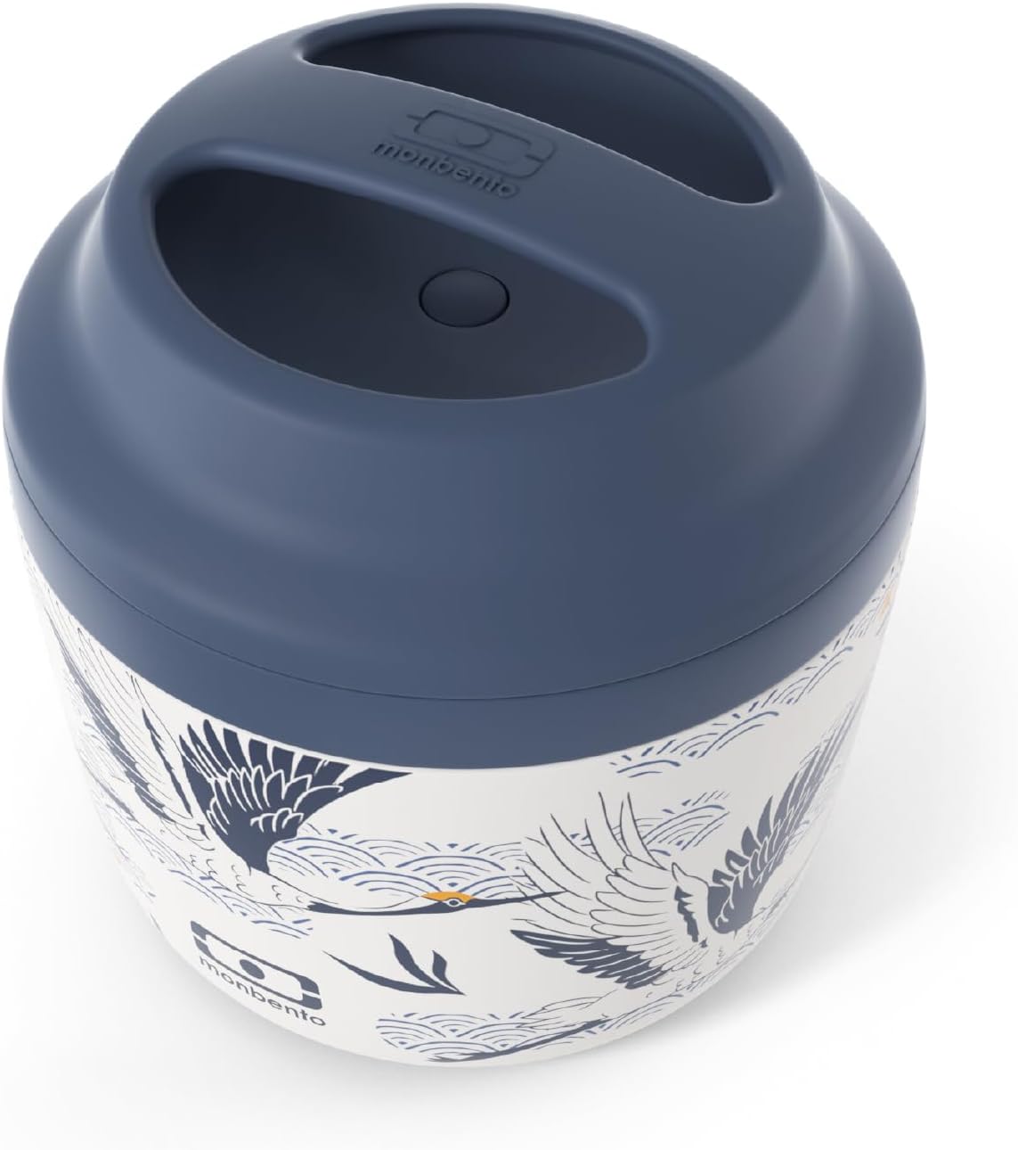 monbento - MB Element Graphic Destiny Insulated Container - Beige with japanese Pattern - Leakproof and Insulated Lunch Box Keeps Food hot/Cold - BPA Free - Food Grade Safe