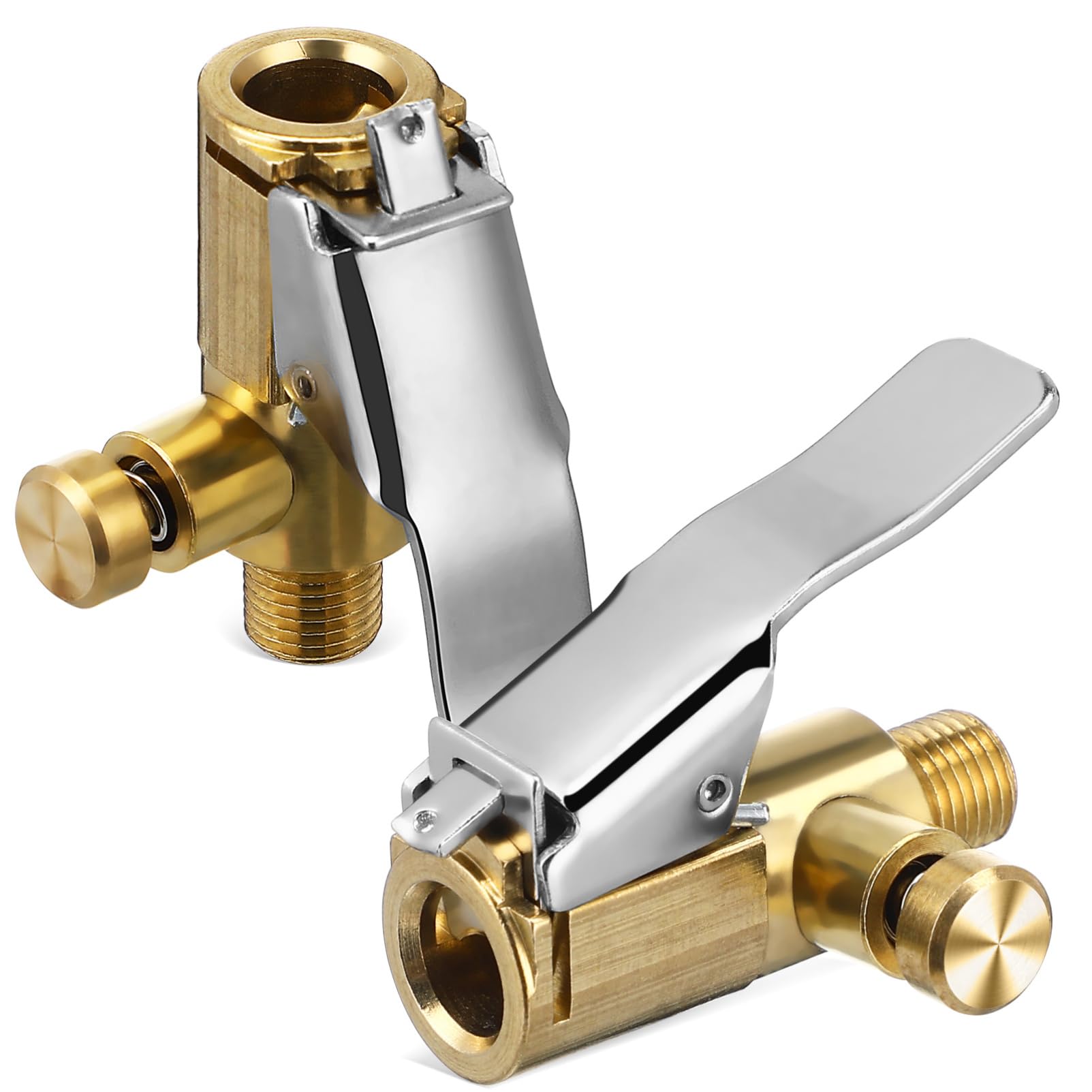 Parliky 2Pcs Locking Air Chuck Quick Connect Tire Inflator Accessories with Release Button Durable Construction for Effortless Inflation and Deflation for Cars