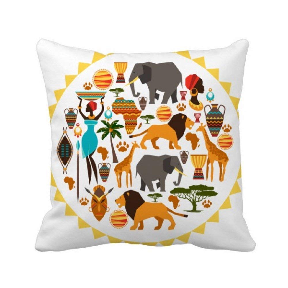 Housse de coussin animaux sauvages d'Afrique carré pour décoration salon