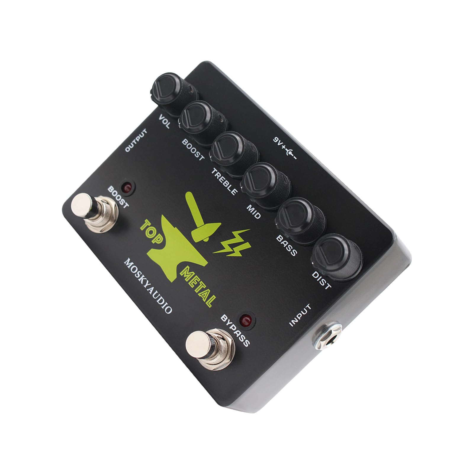 BOOST TOP Metal, Pedale Effetti per Chitarra Heavy Metal, Pedale Mid Focus EQ a 3 Bande con Bassi Potenti, Alti Nitidi e Ampia Gamma di Distorsioni, Ideale per le Prestazioni della Chitarra