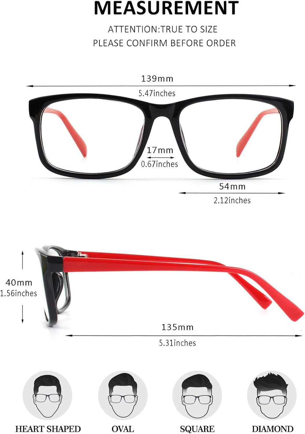 GQUEEN Fake Clear Glasses Non Prescription Glasses Eyeglasses Rectangular Frame, 201512 - Image 6