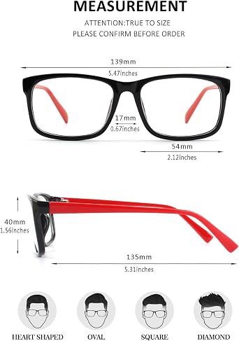 GQUEEN Fake Clear Glasses Non Prescription Glasses Eyeglasses Rectangular Frame, 201512