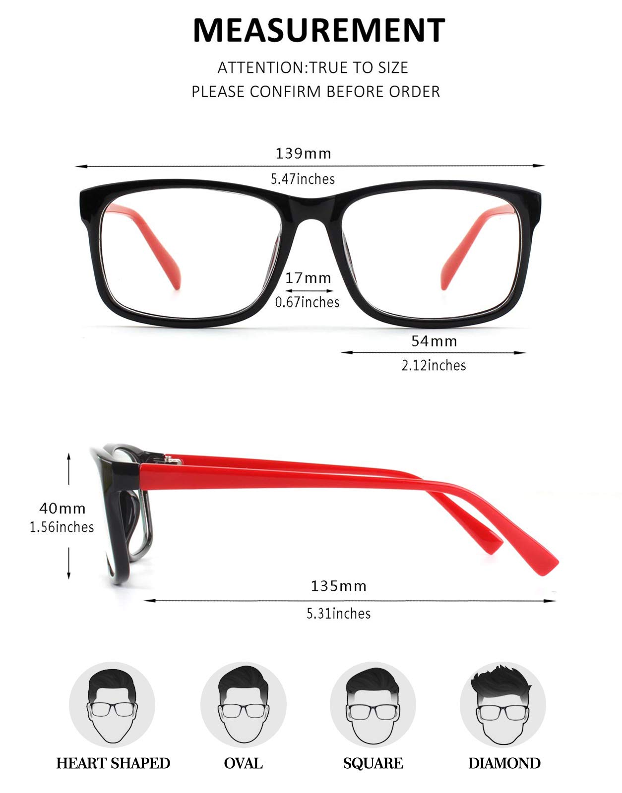 GQUEEN Brille Ohne Stärke Fake Brille Nerdbrille Damen Herren UV400,PO2