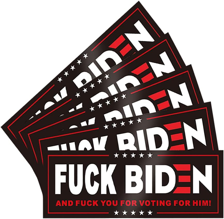 Anti Biden 2024 Stickers for Cars, 5PCS Black Vinyl FK Biden Bumper Car Waterproof Sticker Anti Biden and Voting