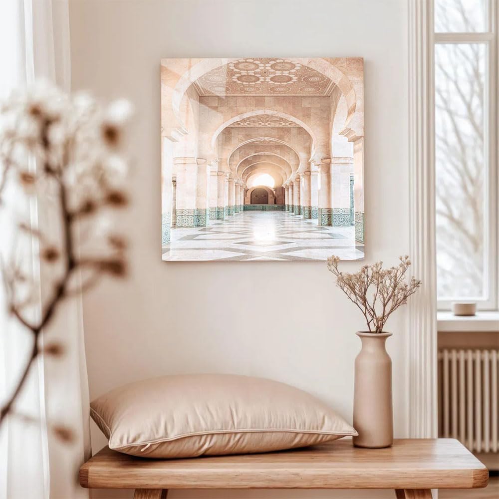 DesignSkinz Wall Art | Acrylic Glossy Printed Frame|Home Decor for Living Room, Bedroom, Office, Study, Shelf (17x17inch) - Moroccan Arches