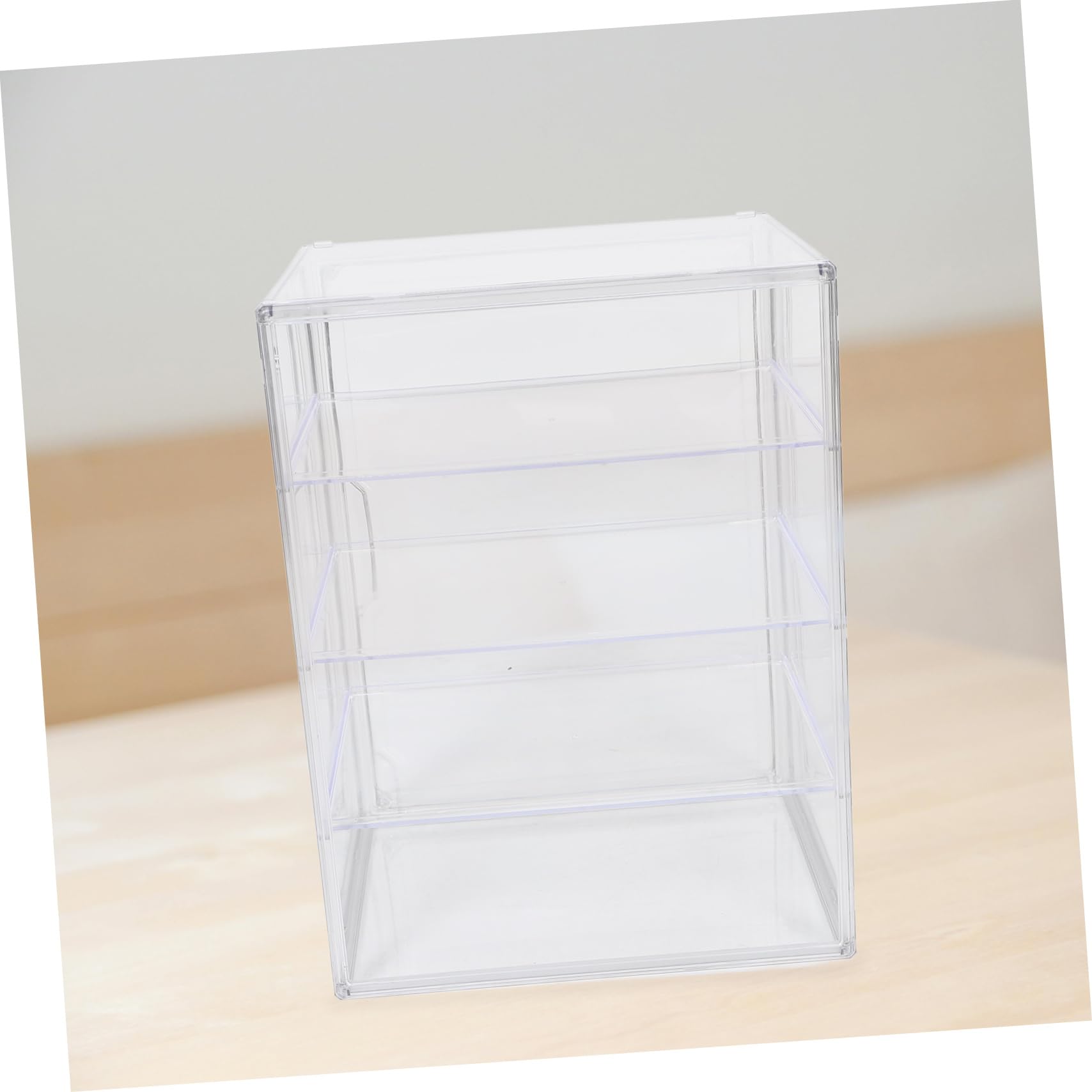 Vitrina acrílica con 4 estantes ajustables y puerta magnética fácil de limpiar para panadería, ideal para encimera de cocina y almacenamiento de pan, vitrina transparente