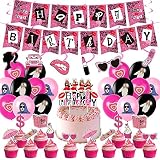 VENTASOL 46Pcs Girl Princess Makeup Birthday Party Decorations Kit,SPA Party Supplies Including Bann