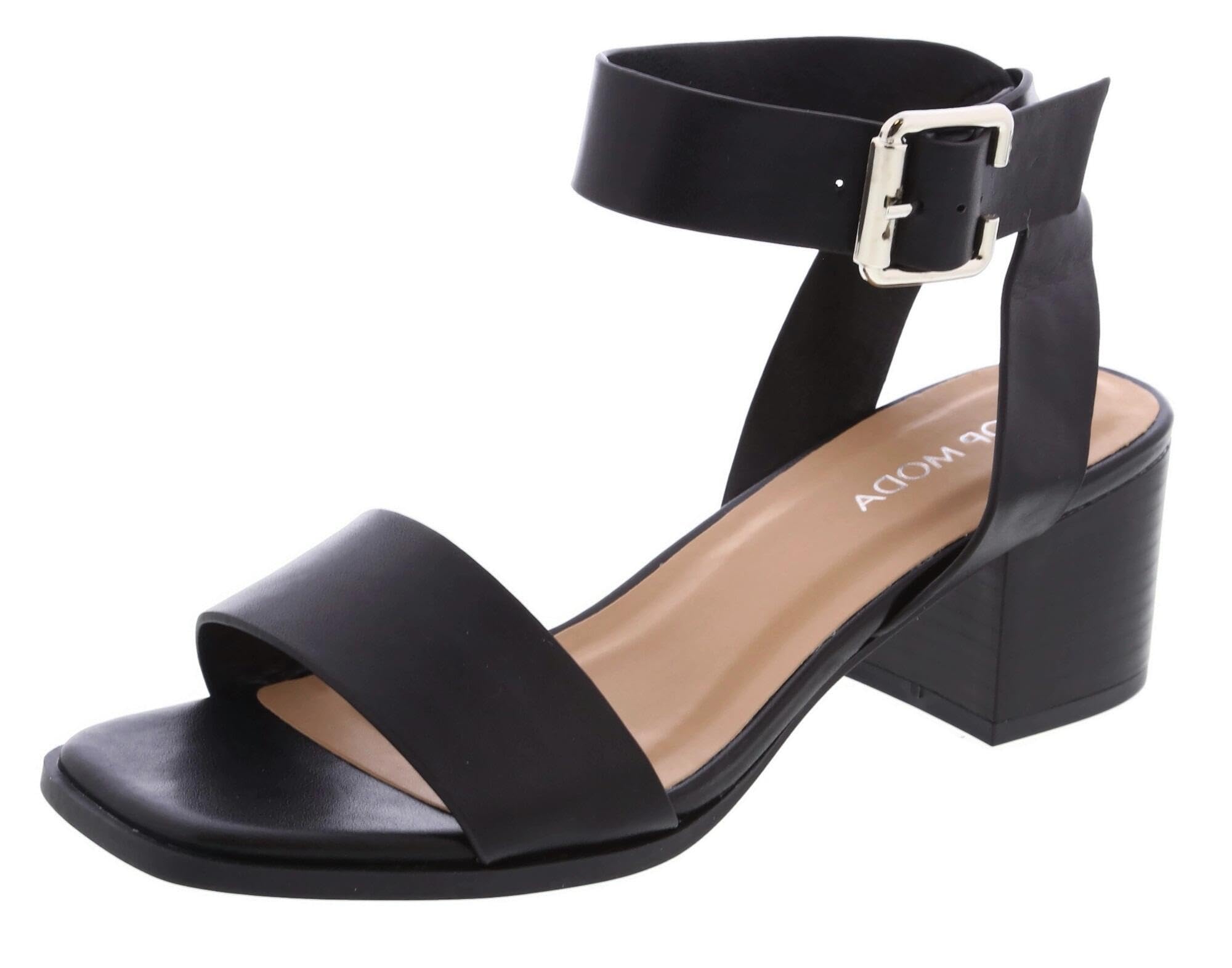 TruFox Womens Chunky Block Low Heel Ankle Strap Open Toe Dress Sandal