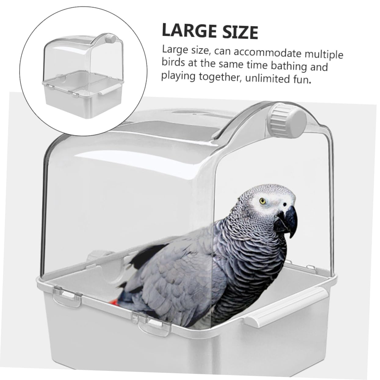 Kisangel Bañera para Pájaros de Mediano Hecha de Plástico Resistente para Loros y Periquitos Cuidado y Higiene de Aves Su Jaula