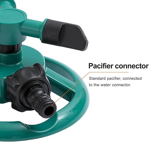 Miniatura 7 de Aspersor de césped de base redonda de 360, rociador giratorio ajustable para patio, riego de jardín con patrones de pulverización eficientes en agua