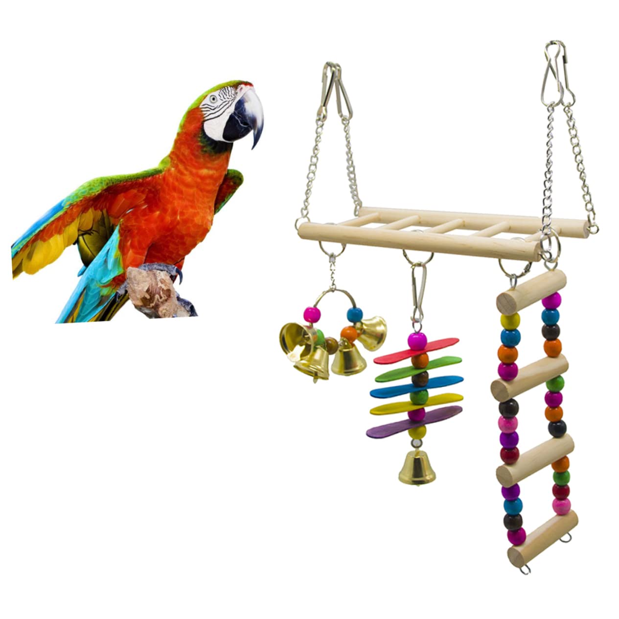 VANZACK 2stücke Pet Bird Ladder Spielzeugset Hängende Kletterleiter Schaukel Für Papageien Und Wellensittiche Sicheres Spielzeug Für Vogelkäfige Teiliges Set Für Stundenlangen