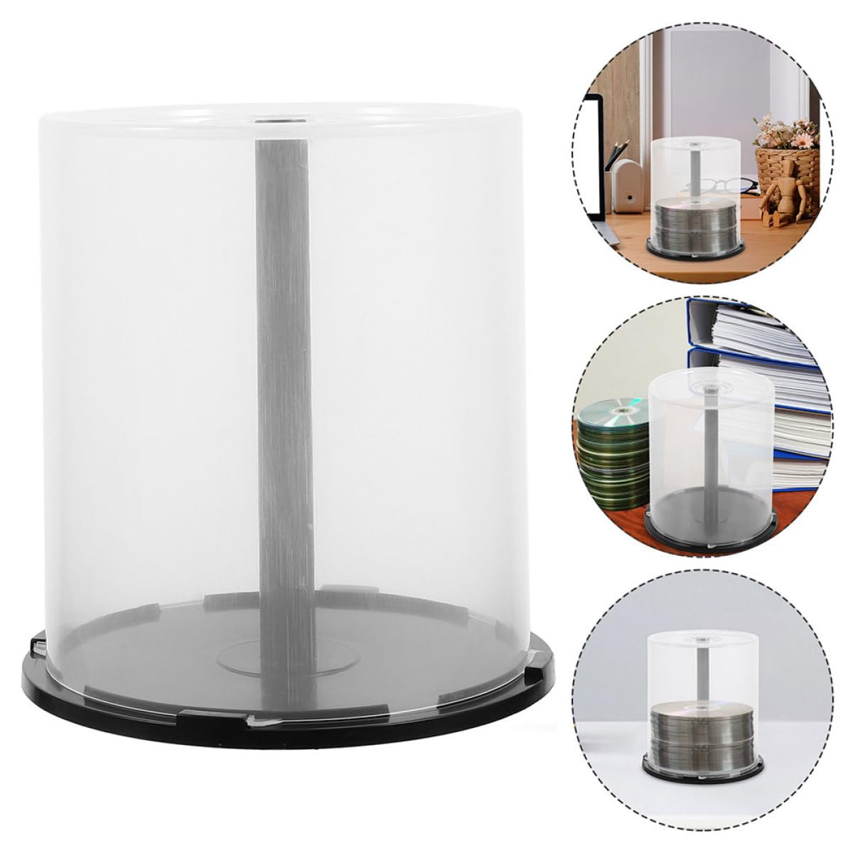 Didiseaon Contenitori per Dvd in Plastica Pp 5 Pezzi Capacità 100 Dischi Design Trasparente Minimalista per Organizzazione CD in Ufficio e Casa