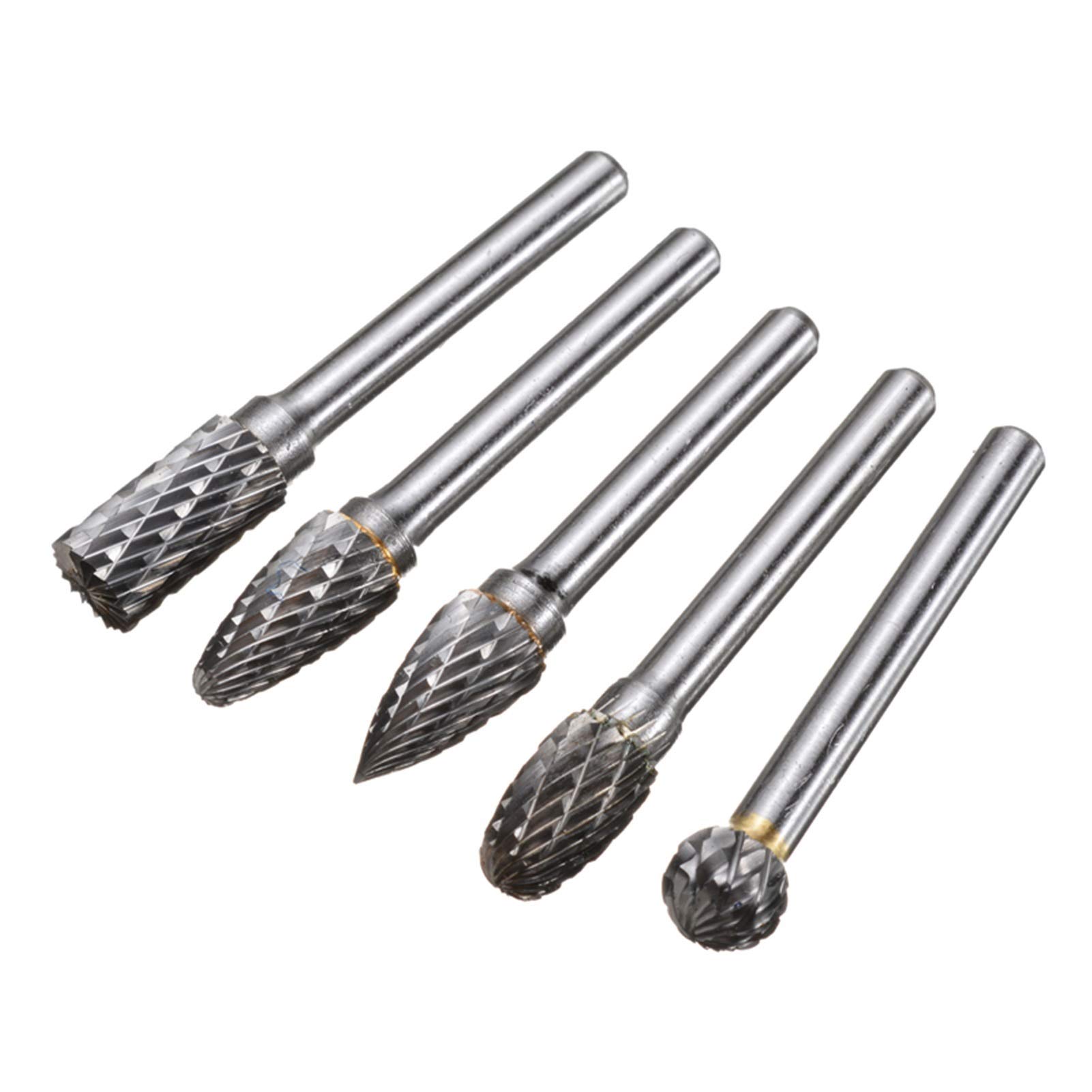 Pilniki metalowe do stali, narzędzia mechaniczne, zestaw pilników metalowych 5 szt. 6 mm chwyt z węglików spiekanych końcówka szlifierska pilnik obrotowy, używany do gratowania i polerowania metalu, u