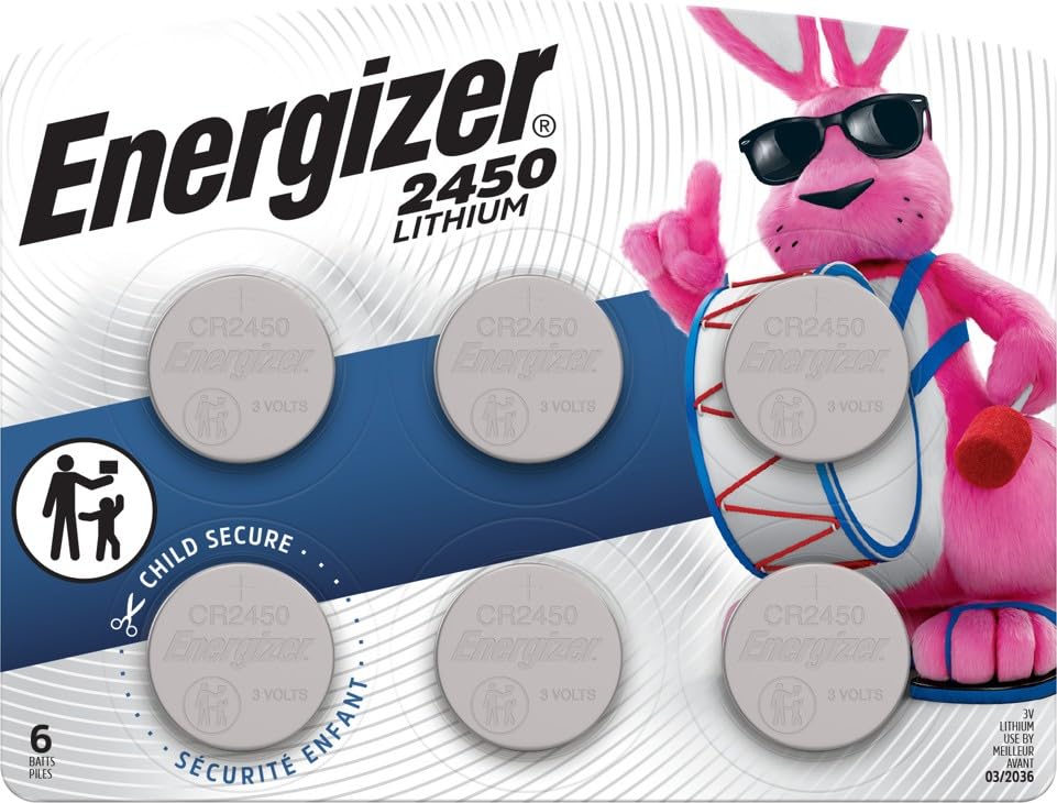 Energizer CR2450 3V Lithium Coin Battery 6 Pack