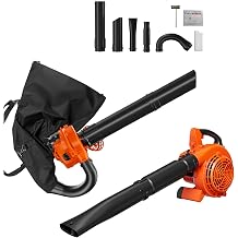 NEOTEC Handheld Gas Leaf Blower Vacuum Mulcher, 25.4cc 2Cycle 3in1 Gas Powered Leaf Blower with Collection Bag, 180 MPH 432 CFM Lightweight Yard Lawn Leaf Vacuum Mulcher for Lawn Debris Removal