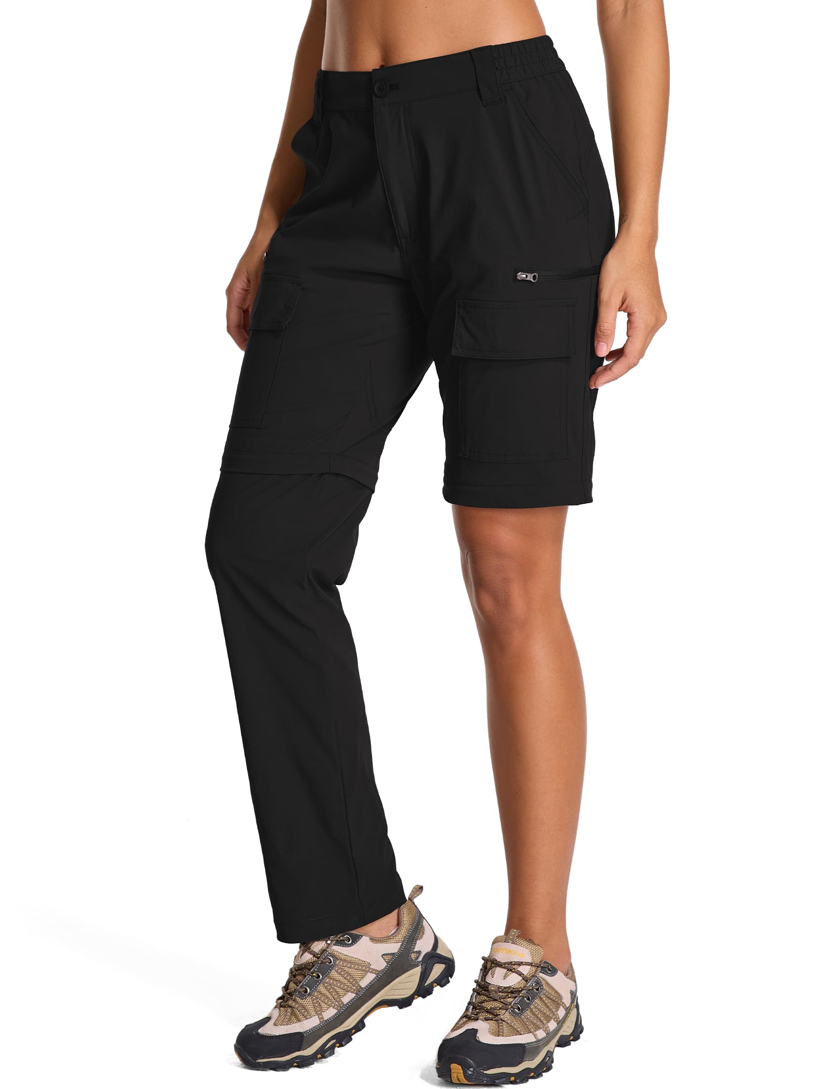 Jogwits Damen Zip-Off-Wanderhose, Leichte Trekkinghose Atmungsaktiv Schnell Trockend Safari outdoorhosen Sommer Arbeitshose Funktionshose