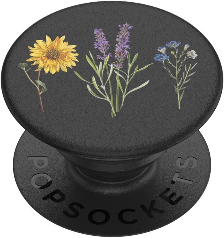 PopGrip - Expanding Stand and Grip with a Swappable Top for Smartphones and Tablets - Vintage Garden Black