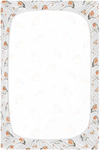 Miniatura 2 de Sábanas para cuna de pájaros y bayas, sábanas ajustables elásticas para cuna para niños y niñas, sábana unisex acogedora para cuna de bebé, 27 x 39