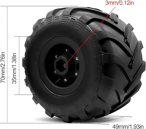 Miniatura 9 de OGRC 1.0 RC Monster Truck Juego de neumáticos para FCX24 SCX24 C10 JLU Deadbolt Gladiator Bronco 124 Crawler Car (Plata)