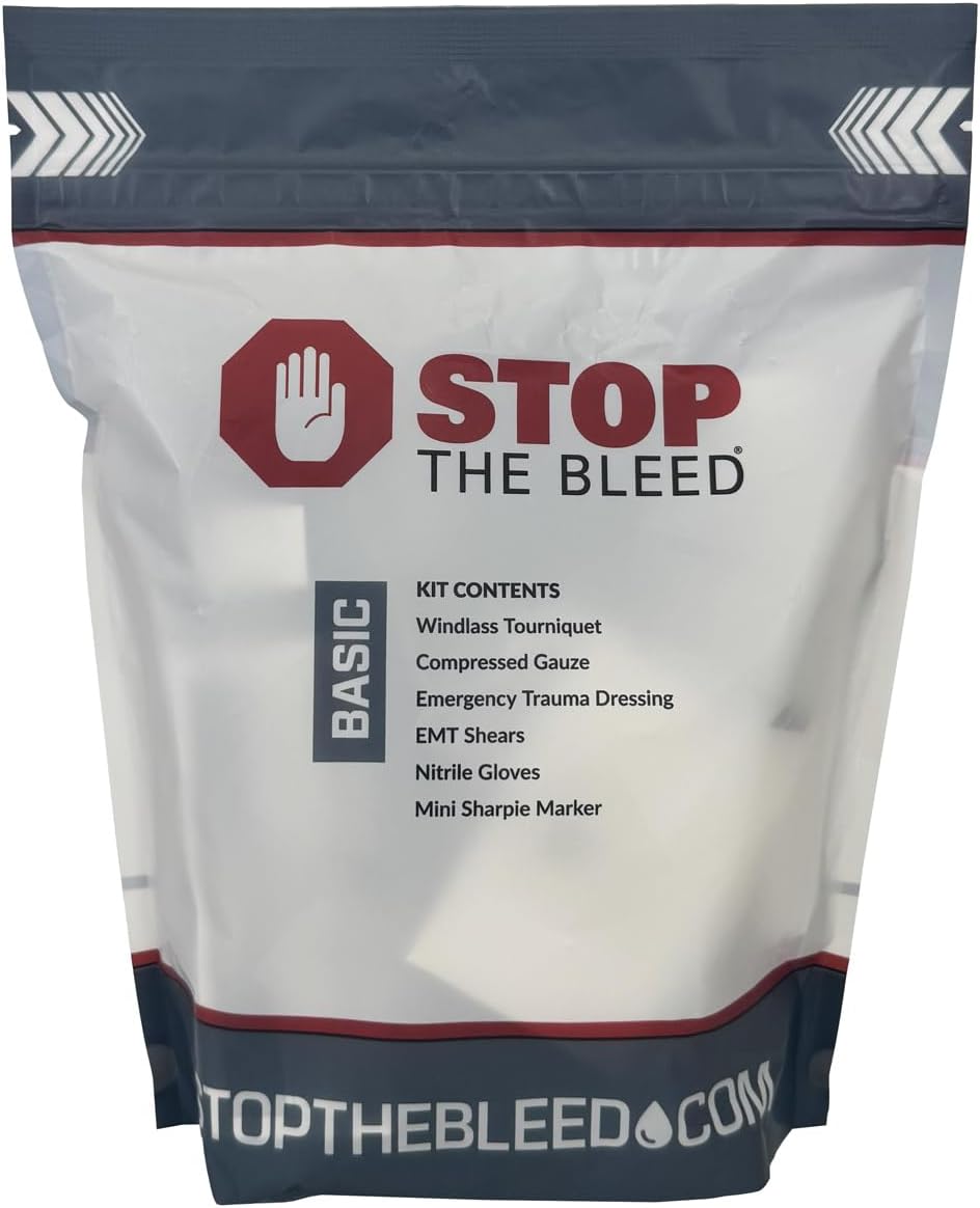 Rescue Essentials Stop The Bleed Kit in a Poly Sealed Bag with Tear Notches - Public Access First Aid