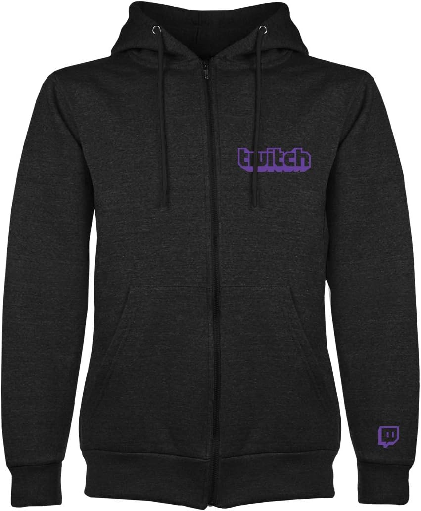 Twitch Purple Logo Zipup Hoodie - Black